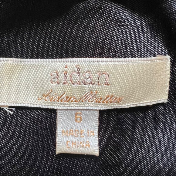 Aidan Mattox Size 6 Black Poly Chiffon Sequin Embellished Sleeveless BlousonDres - Picture 8 of 16